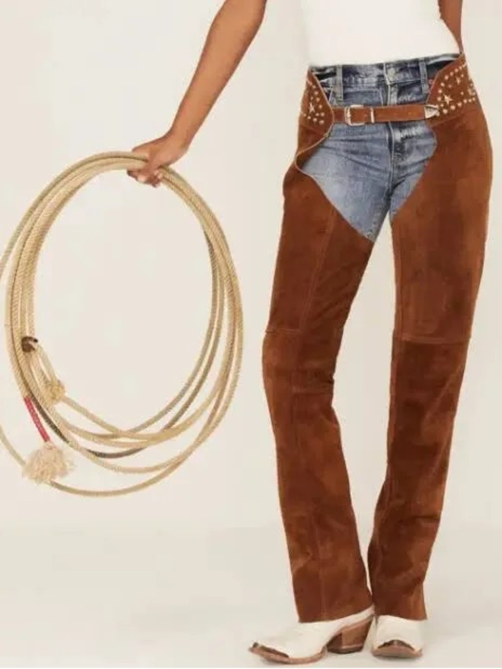 Understated Leather Suede Paris Texas Chaps